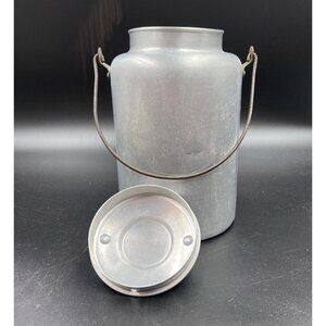Priscilla Ware 3 qt Aluminum Milk Can Pail Bail Handle Rustic Farmhouse Vintage